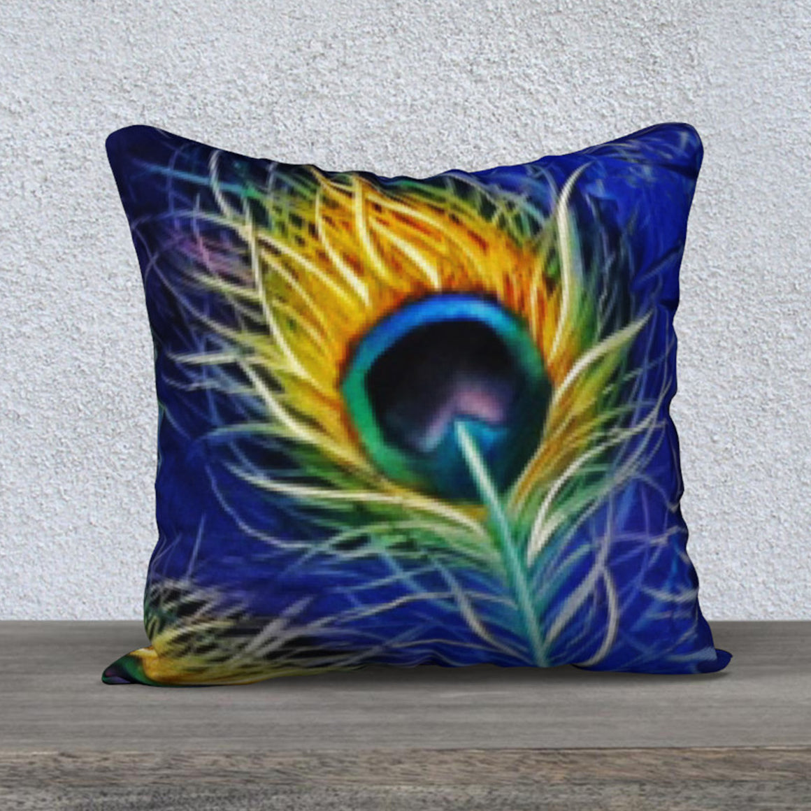 Peacock Single Feathered Pillow