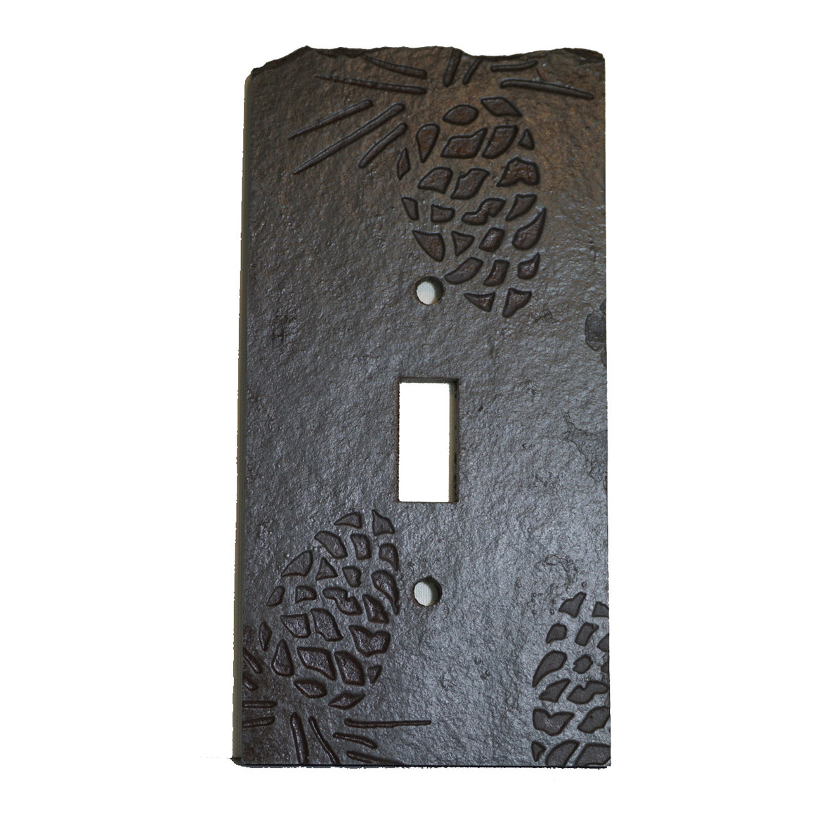 Pine Cone Ebony Antiqued Stone Switch Plate