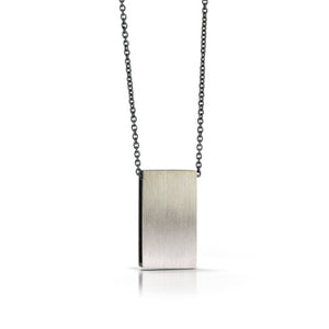 Sterling Rectangle pendant with Shadow Finish