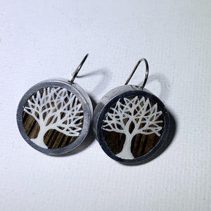 Painted Tree Earrings