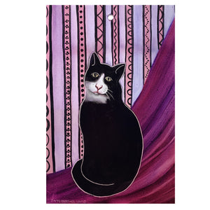 Tuxedo Cat 9" x 6" Window Hanging