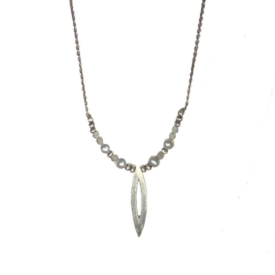 Sterling Open Marquis Necklace